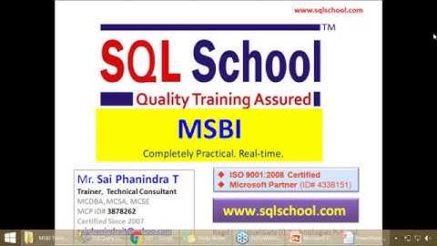 MSBI TRAINING  From SQL School Training Institute