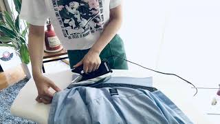 転妻　ひたすらアイロン　ironing
