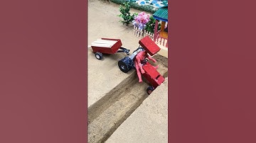 DIY Mini Tractor Builds a Strong Bridge | Amazing science project Video | #shorts #youtubeshorts