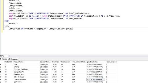 Cómo crear funciones de ventana en SQL (over partition by)