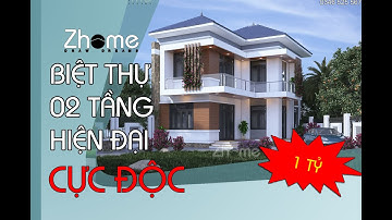 Mẫu biệt thự 2 tầng mái Nhật đẹp tại Quốc Oai - Hà Nội chỉ từ 1 tỷ VND | Kiến trúc Zhome - ZH063