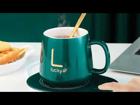 Lucky Ceramic Cup with Heater Green