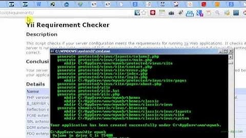 Getting started Yii Framework 1.1.12