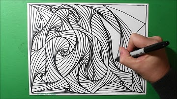 Daily Line Illusion #370 / Relaxing Weave 3D Pattern / Satisfying Spiral Drawing / Art Therapy