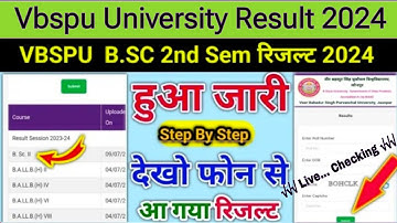 vbspu result 2024 kaise dekhe | bsc 2nd semester result 2024 vbspu | BSc second semester result 2024