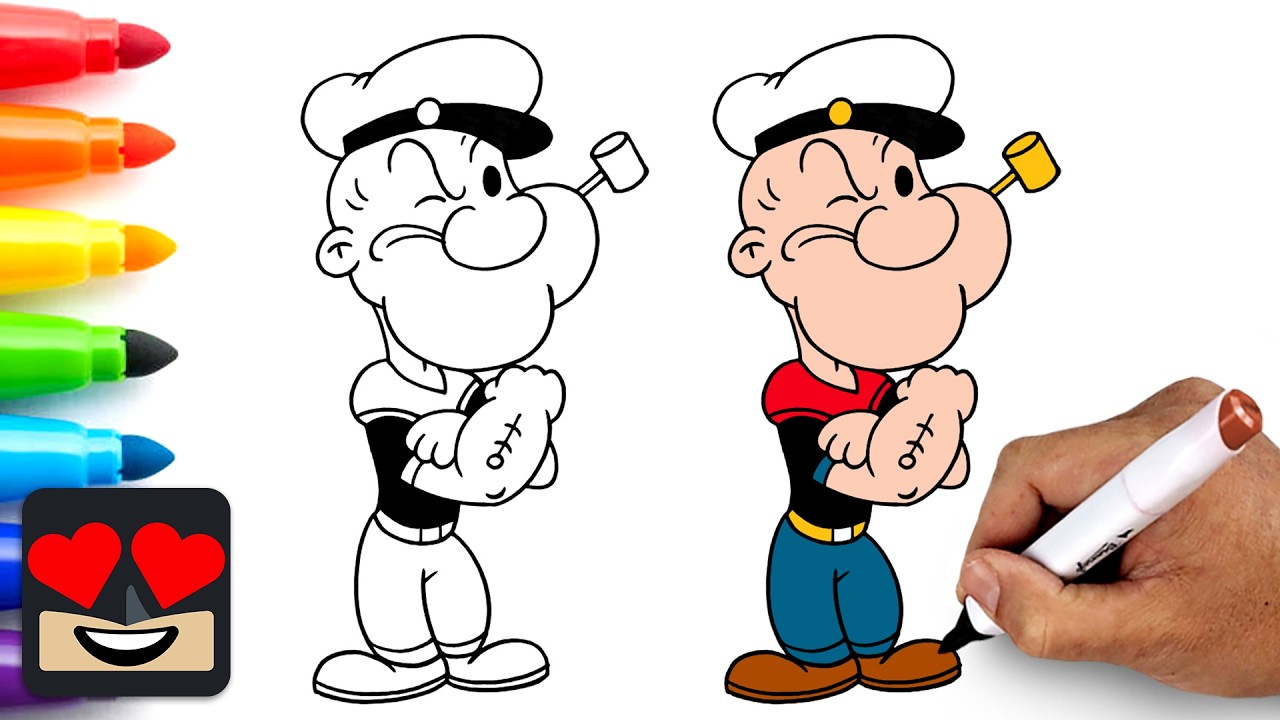 Popayan Drawing How To Draw Popeye - YouTube