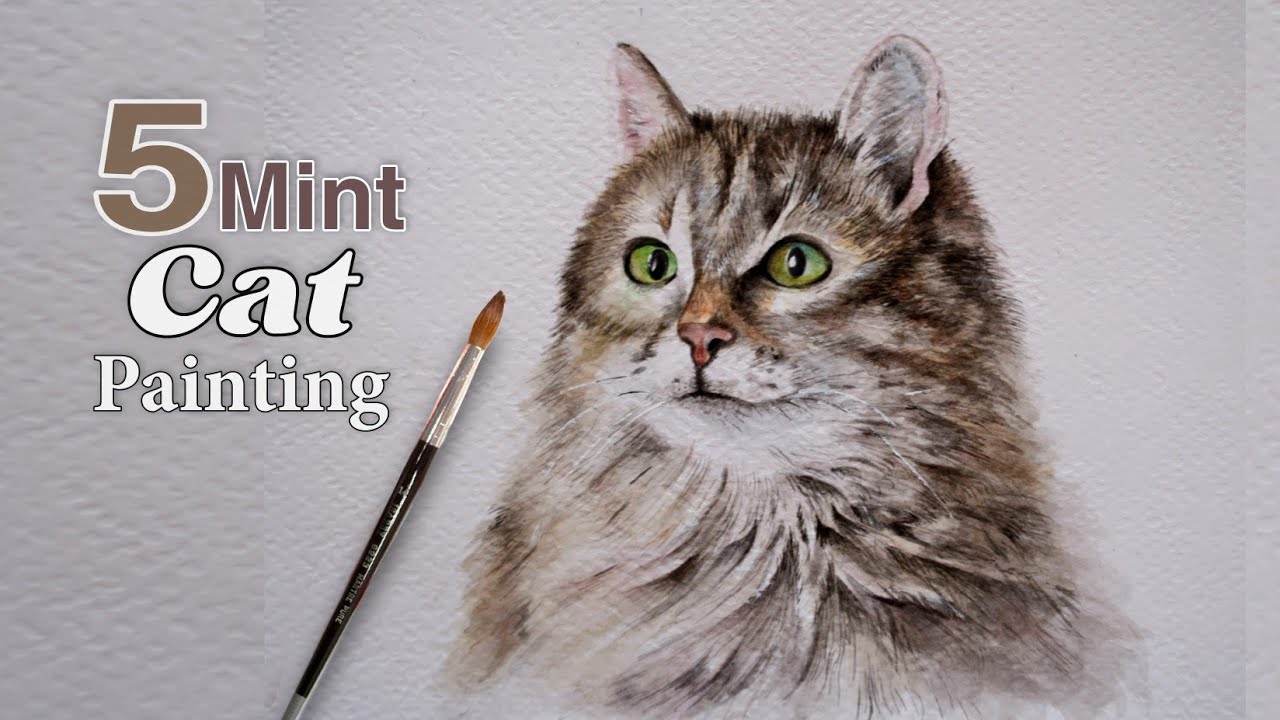  How to Paint a Realistic Cat with Watercolor - Time Lapse Tutorial Bildidee 