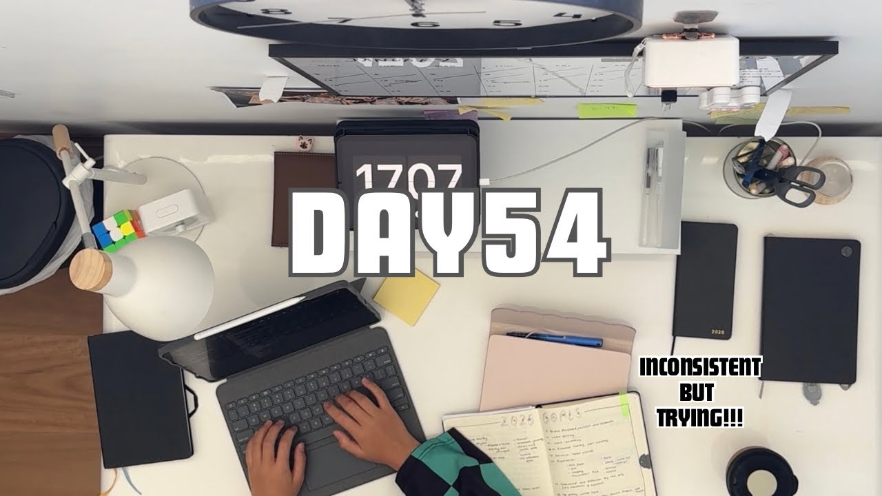 Day 54 | realistic 1 hour productive session | no BGM