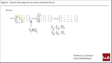 Aula UE - Cómo se calcula el rango de una matriz por Gauss