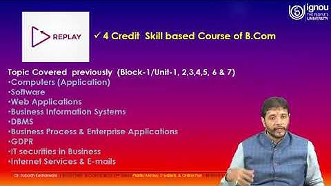 IGNOU Live Session on "Plastic Money, E-wallets & Online Pay" for BCOS-183, B.Com Students