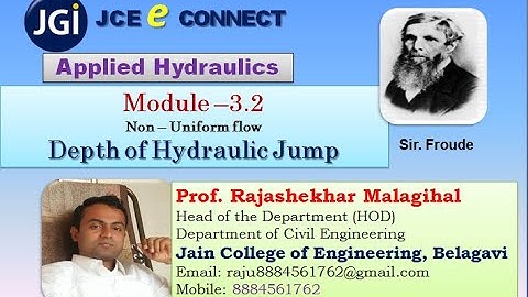 3.2 Depth of Hydraulic Jump
