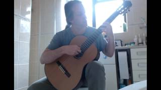 Romantic study - homage to Chopin - by Emilio Pujol. Classical guitar. Resimi