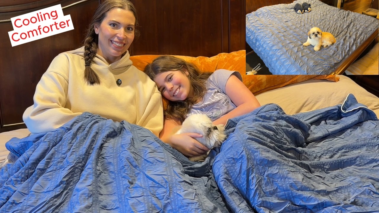 Cozy Bliss Cooling Comforter King Seersucker Denim - YouTube