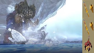 【MHXX】超特殊許可 銀嶺狩猟依頼  盾斧・盾斧・狩猟笛 3P 02'58