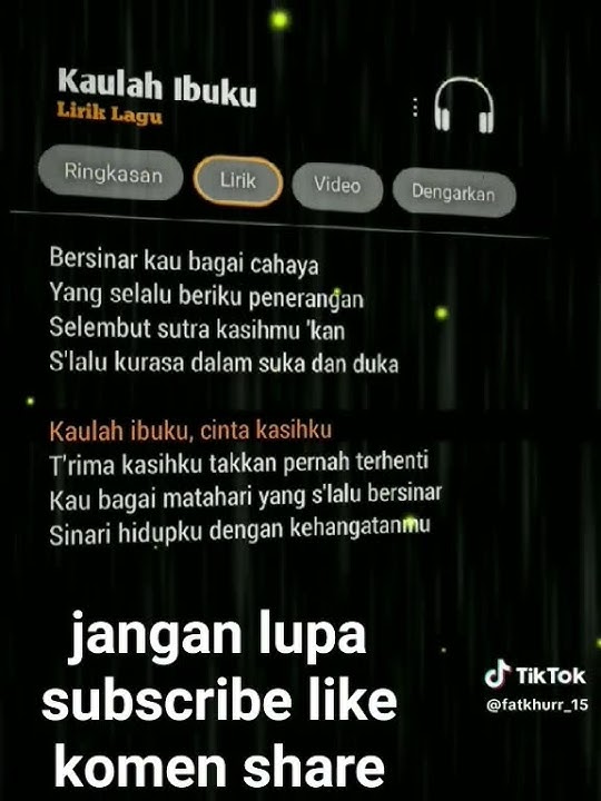 lirik lagu dj kaulah ibuku