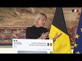 Confrence de presse  sbastien lecornu et ludivine dedonder ministre belge de la dfense