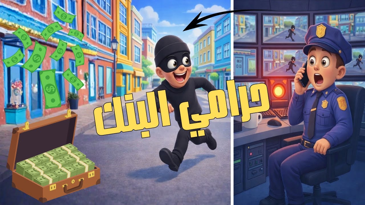 🏦 حرامي البنك 👮‍♂️ وي وي شرطة شرطة | أغاني أطفال 🎵