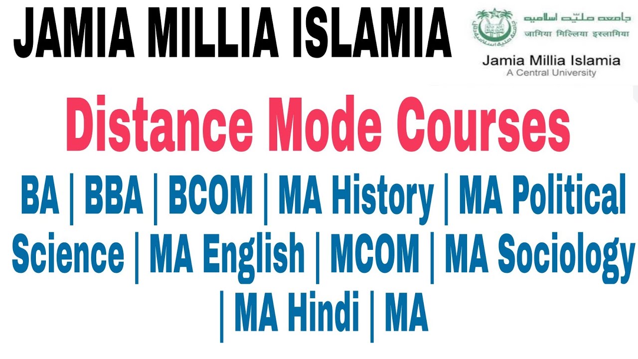 Jamia Millia Islamia Distance Education Admission 202122 jamia cdol
