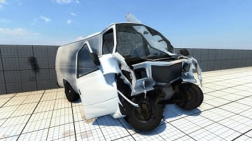 BeamNG Drive Alpha Gavril H-Series 1040Hp Van Engine Crash Testing #4 HD (Reupload)