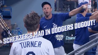 Max Scherzer Going Mad in Dodgers Dugout After Kershaw Gets a Hit While He Remains Hitless Breakdown