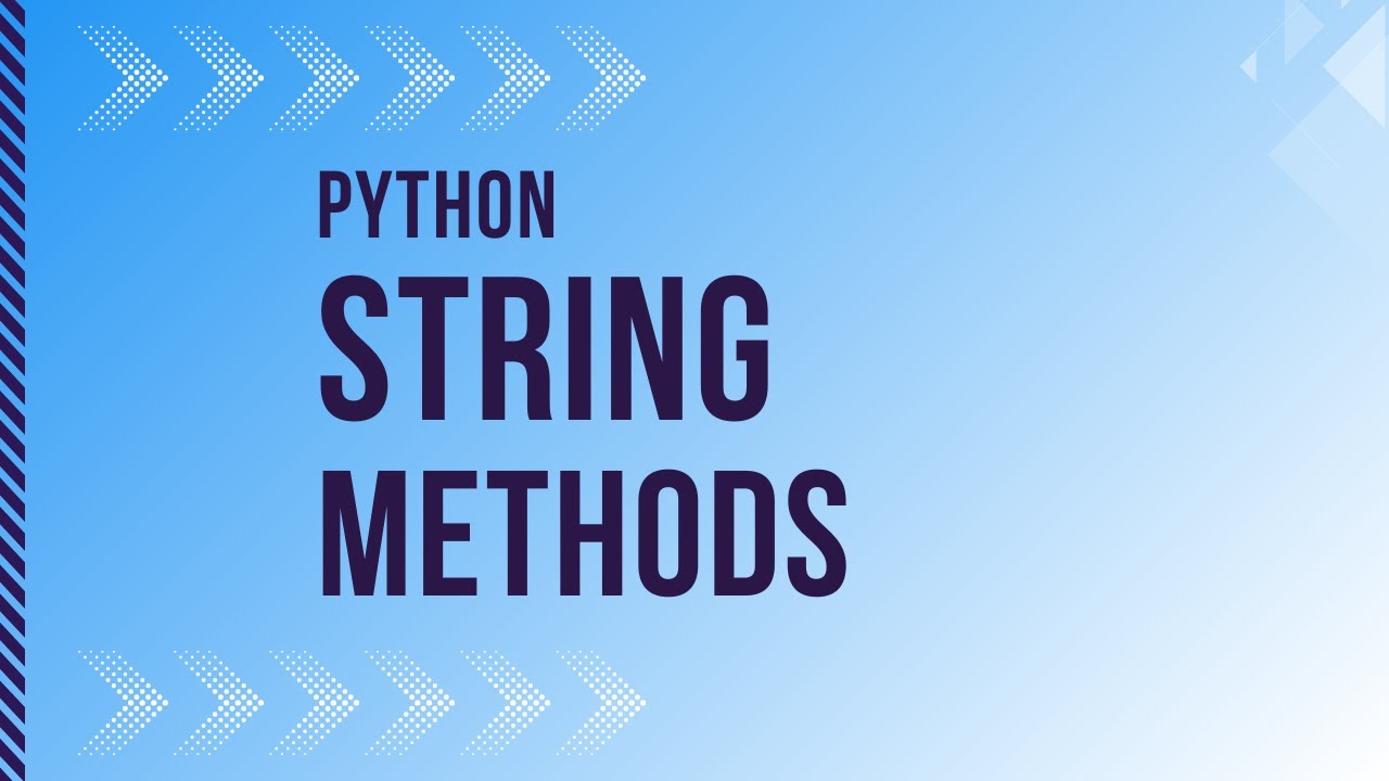 Python str Methods - YouTube