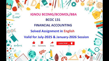 BCOC 131 SOLVED ASSIGNMENT in English | BCOC 131 Solved Assignment in English July 2025 & Jan 2026