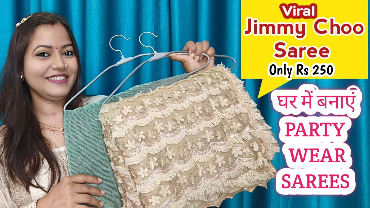 How to Make Party Wear Sarees At Home | Make Designer Sarees from Fabric | ADHIRA