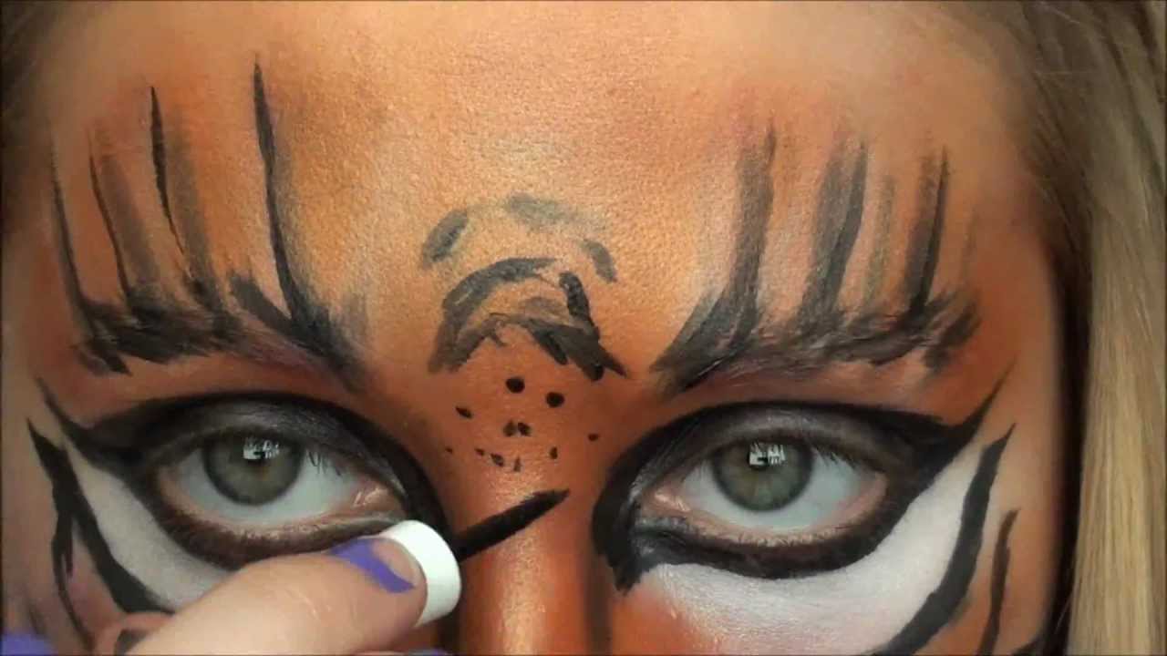 Tiger Face Mask Halloween Makeup Tutorial YouTube