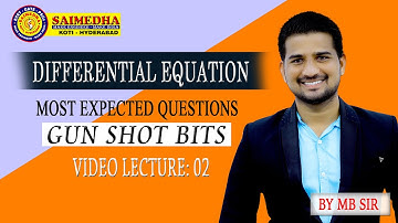 DIFFERENTIAL EQUATION IMPORTANT (GUN SHOT) BITS - 02 || ECET 2021|| Mukesh Bijja