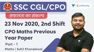 SSC CPO Previous Year Paper | 23 Nov 2020, 2nd Shift | Maths | SSC CGL/CPO 2022 | Sahil Khandelwal