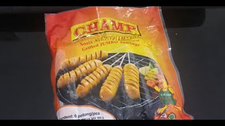 Review Sosis Champ Termahal, Champ Sosis Bakar Jumbo (Isi 6 pcs Harga Rp30.000) Kaya apa Rasanya?