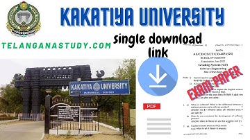 Kakatiya University Telangana Previous Year Question Paper Free Download | TELANGANASTUDY.COM