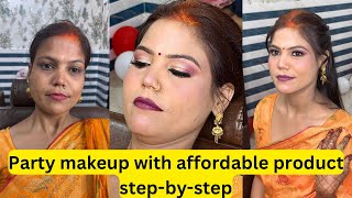 Party makeup ￼￼with affordable product step-by-step || Real ￼ client party make up
