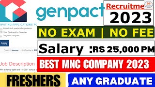 Genpact Latest Recruitment 2023 | Any Graduate | Freshers Can Apply | Genpact Freshers Job 2023 |