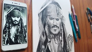 drawing Johnny Depp as captain jack Sparrow || Pirates of the caribbean || shivji arts #jacksparrow screenshot 5
