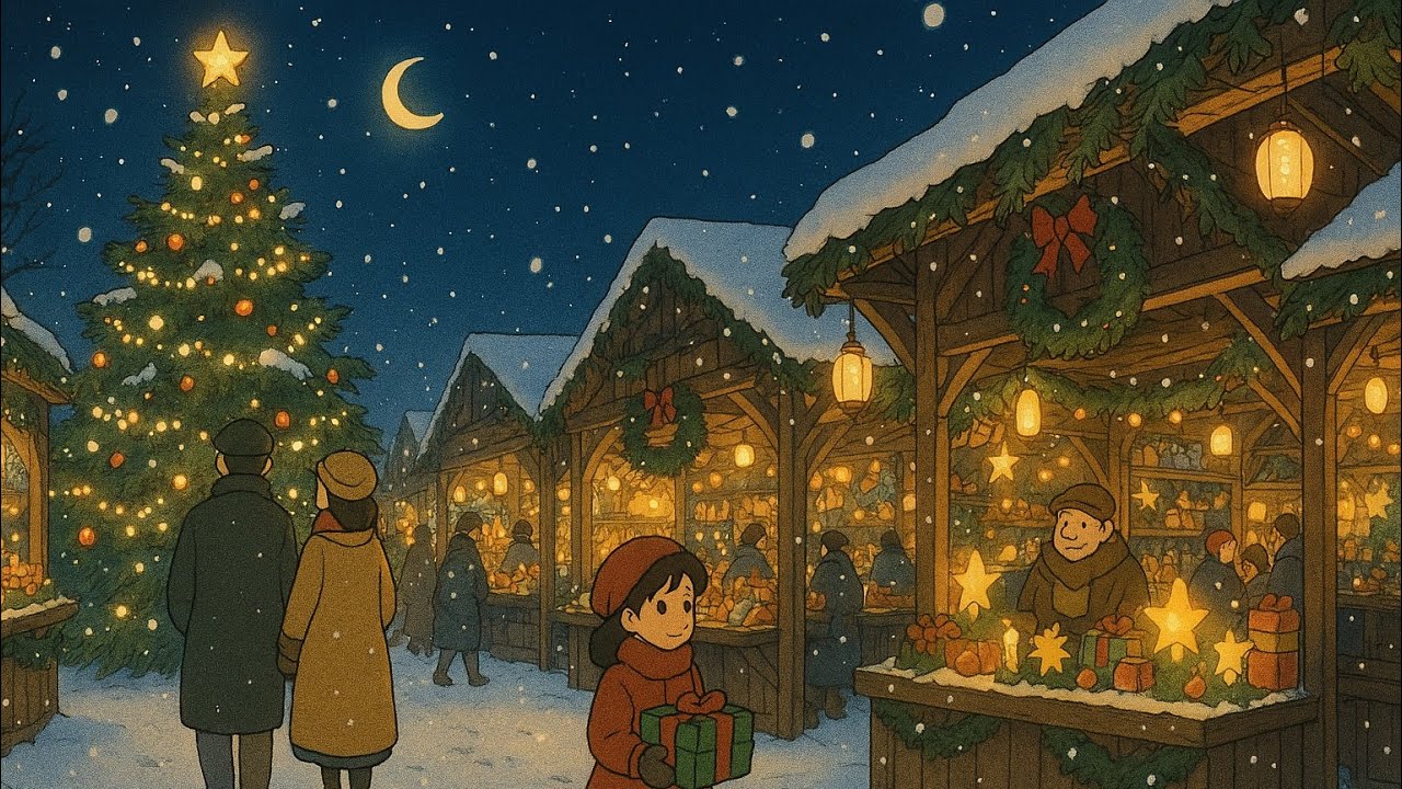 This Christmas Market Will Melt Your Heart 🎄❤️| ghibli AI clips 