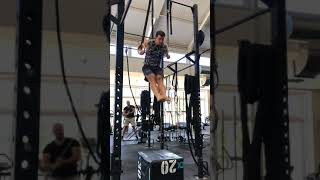 Jumping Ring Muscle Up Turnover on High Rings (Jump from box)
