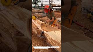 Amazing Log Carving Skills – Handcrafted Wooden Trough Made from a Single Tree Trunk!