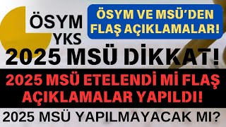 Flaş Açiklamalar 2025 Msü Sinavi Ertelendi̇ Mi̇? Ösym Başkani Açikladi Ü