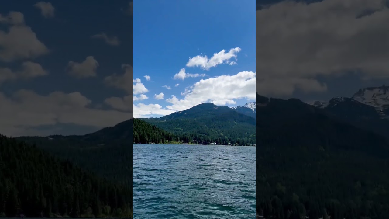 Whistler mountain from Alta Lake dock. Great place to relax in Whistler...