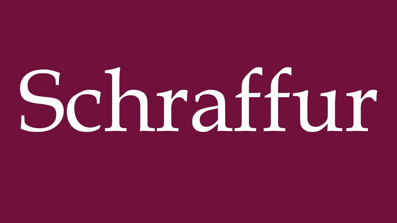 How to Pronounce ''Schraffur'' (Hatching) Correctly in German