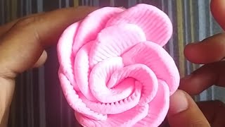 How to make rose with clay, clay rose#clay #rose #shorts