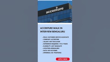 Accenture Walk in Interview Bengaluru | Link in Description #walkinjobs #shorts
