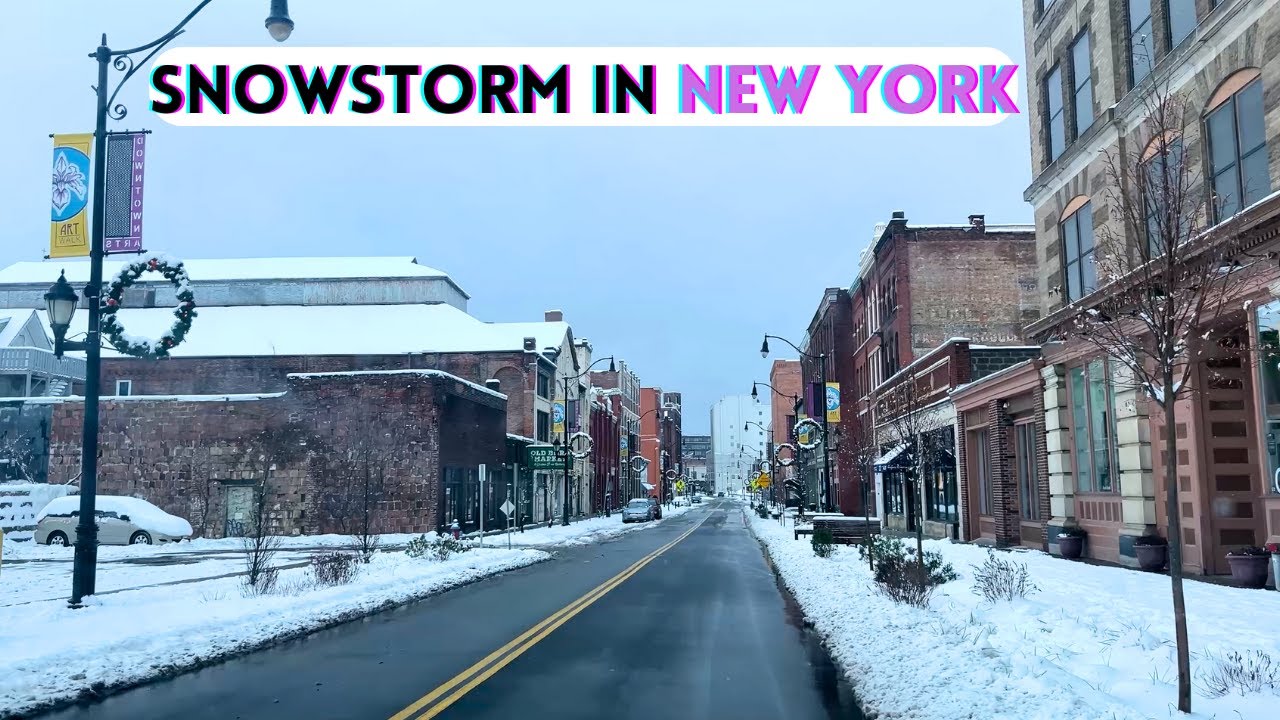 Driving Through Powerful Winter SnowStorm From BingHamton To New York