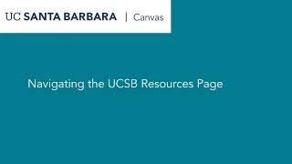 Navigating the UCSB Resources Page