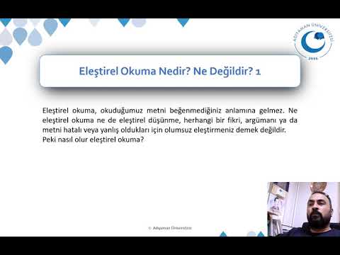 Video: Eleştirel okuma neden eleştirel yazmayla ilişkilidir?