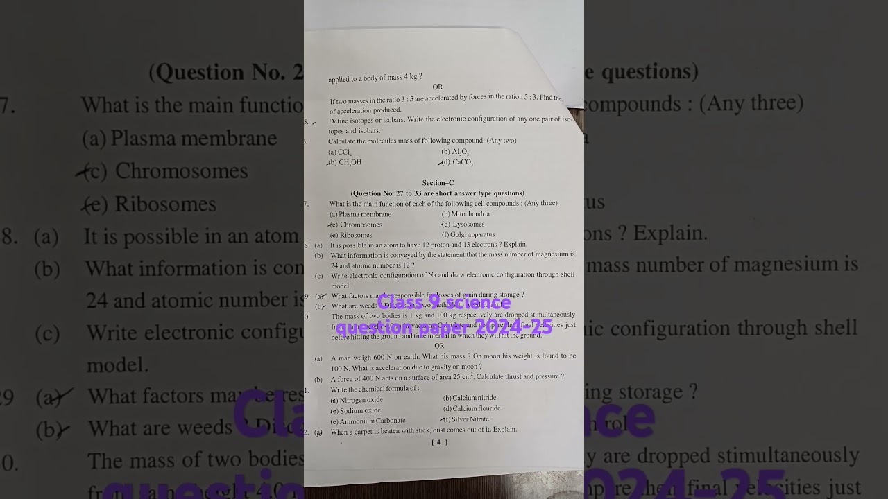 Class 9 science question paper 2024-25 | class 9 science annual exam paper 2025 | cbse