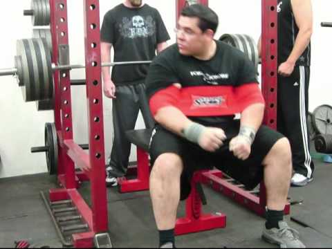 Bench Press 550 lbs. x 1 Raw and 605 lbs. x 1 (wit...
