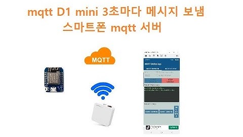 mqtt D1 mini Ticker.h 추가하여 3초마다 메시지 보냄 publish, 스마트폰 mqtt 서버 [두원공과대학교 AI융합과 김동일교수] 1.16.2.1