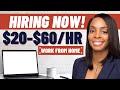 $20-$60/hr Online Work from Home Jobs Hiring Now!